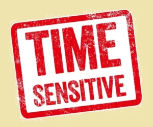 graphic with text "time sensitive"