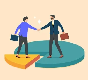 two men with briefcases shaking hands