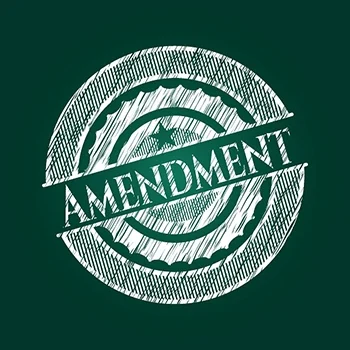graphic with word "amendment"