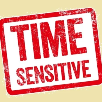 graphic with text "time sensitive"